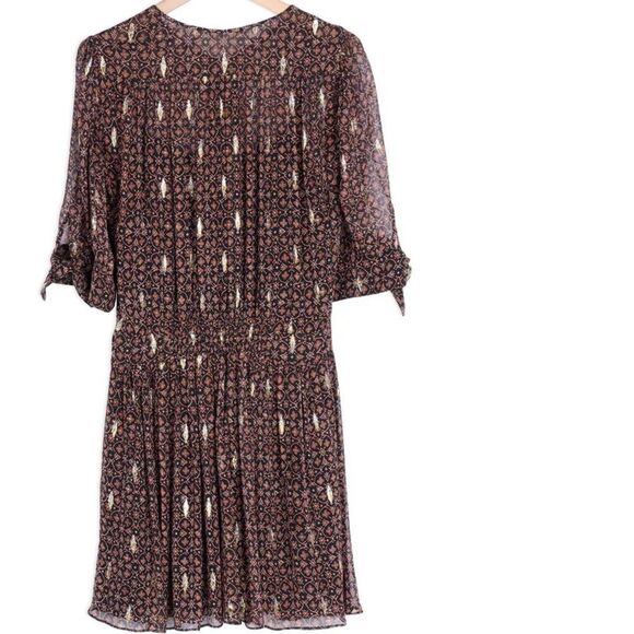 Ba&sh Madrid Brown and Gold Mini Dress size 0 - Picture 1 of 14